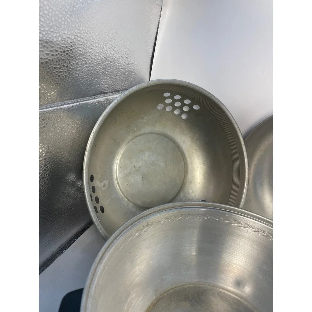 WEST BEND Aluminum Serving Oven Bun Warmer 3 Pieces Stove or Oven Use Vintage